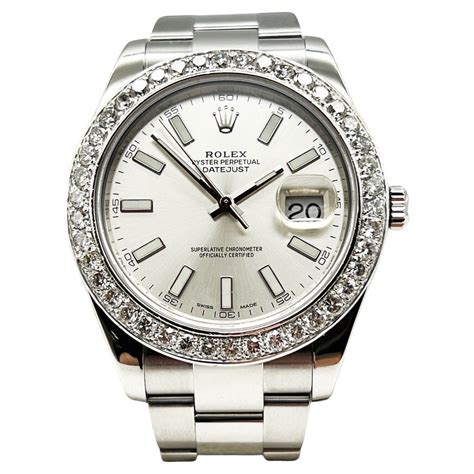 rolex datejust ii silver stick|rolex datejust 36 silver diamond.